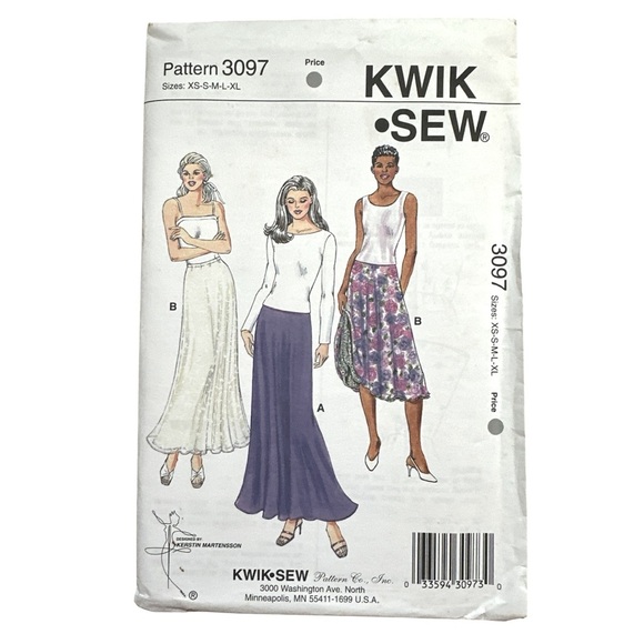 Vintage Y2K, uncut, factory folded Kwik Sew Pattern 3097  XS - Xl - Picture 1 of 3